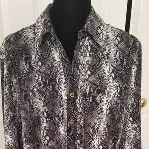 Women's Animal Print Blouse By Laura Scott~New